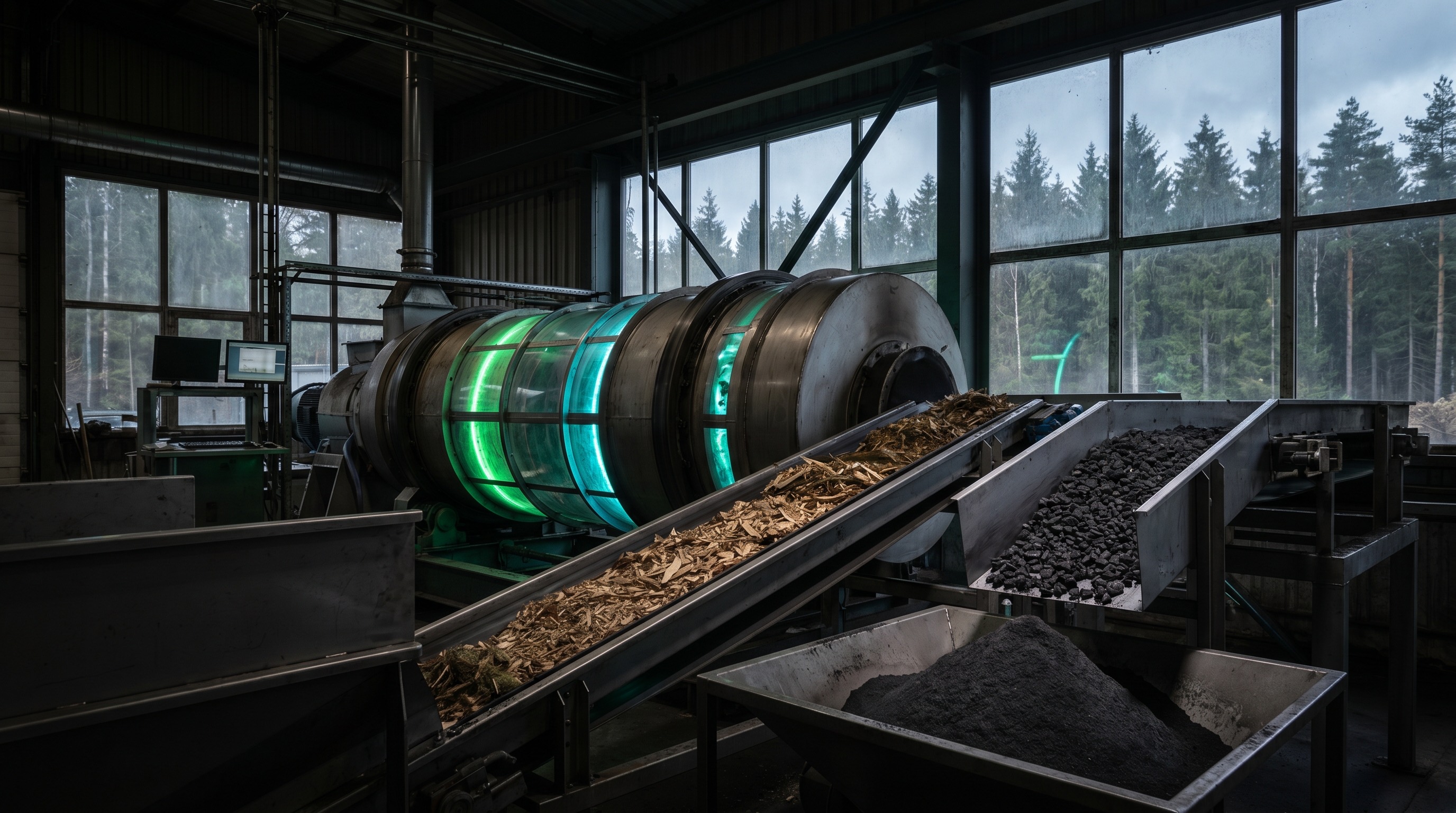 Carbon-negative biochar production
